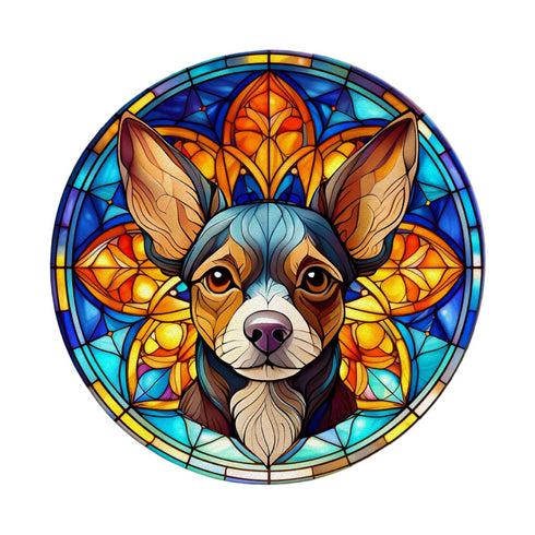 Chihuahua Black Glass Suncatcher Worktop Saver